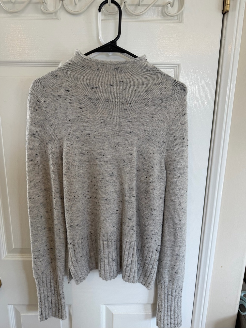 Madewell Light Gray Speckled Mock Neck Sweater Size L